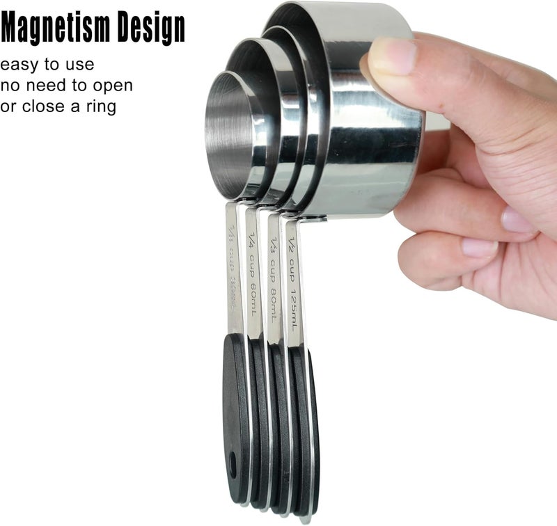 DOTINGHUX 1/3 Cup Magnetic Grips Stainless Steel Measuring Cup -1PCS - Image 3